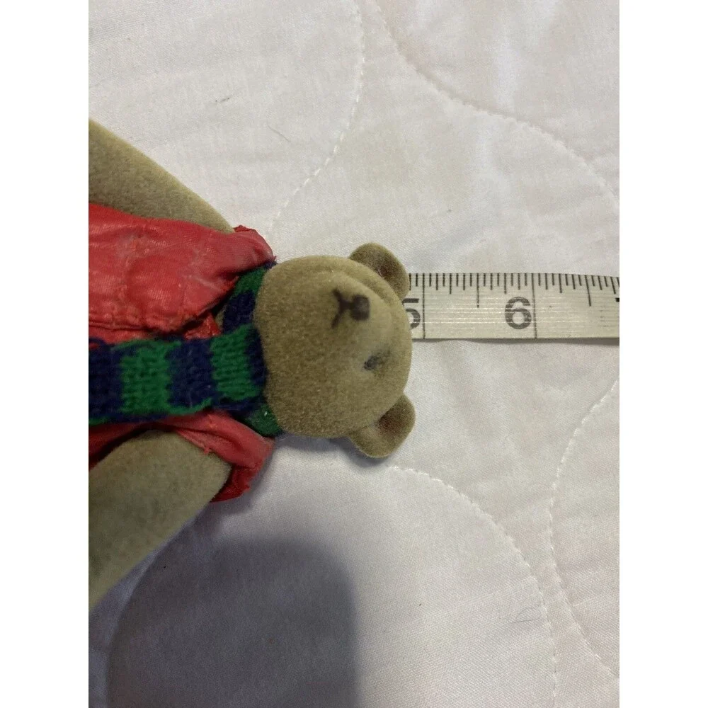 Gund Miniature Jointed Winter Teddy Bear Puffer Jacket Scarf Vintage HTF